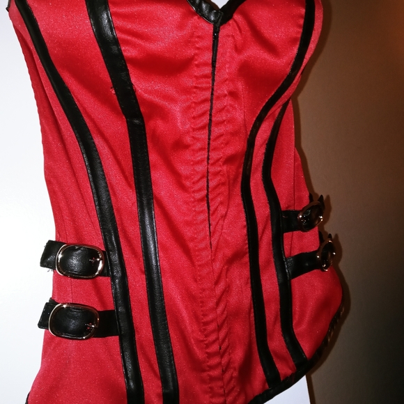 Satin & Leather Bustier - Worn once- Perfect Condition!! FINAL DROP! - Picture 2 of 8